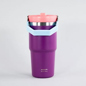 Botella Insulada Con Mango 590Ml Flask Keep Morado