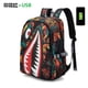thumbnail image 1 of Cool shark mouth prints bagpack boy camouflage college bags unisex schoolbags waterproof backpacks student large capacity bags, 1 of 3