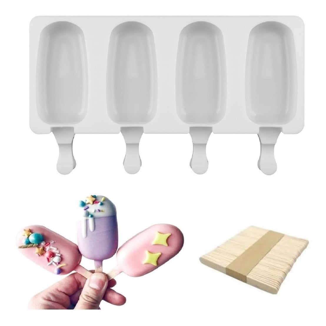 Genérico - Moldes De Silicona Para Helados Molde Paletas Helado Paletas