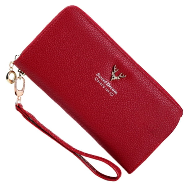 Cartera de mujer, cartera larga con cremallera para estudiante, cartera informal, cartera para teléfono móvil, cartera moderna para mujer
