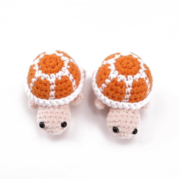 Figura de juguete caiyjhao Mini Tortuga de crochet (2 unidades) Naranja