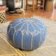 thumbnail image 2 of Puff de cuero Azul Claro, 2 of 3