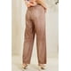 thumbnail image 3 of Pantalones Rectos de Tiro Alto con Cintura Elástica y Estampado de Mezclilla Falsa Color Caqui M, 3 of 5