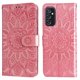thumbnail image 1 of Funda tipo cartera FOXDOCK para Samsung Galaxy M52 5G , diseño girasol en relieve, cuero PU, cierre magnético, soporte y tarjetero, 1 of 5