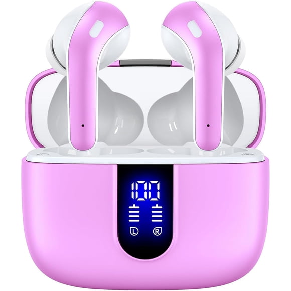 Auriculares Bluetooth TAGRY X08 60H con pantalla LED IPX5 Rosa