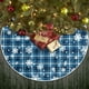 thumbnail image 1 of Falda de árbol de Navidad COWDIY azul con diseño de búfalo, 122 cm, 1 of 3
