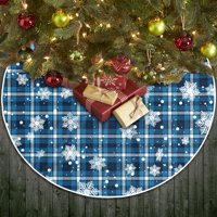 Falda De Árbol De Navidad Cowdiy Azul Con Diseño De Búfalo, 122 Cm