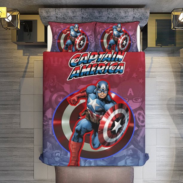 Spider-Man Captain America Comforter Set for Kids Boys Teen Men Tween 3D Lightweight Microfiber Bedding Sets
