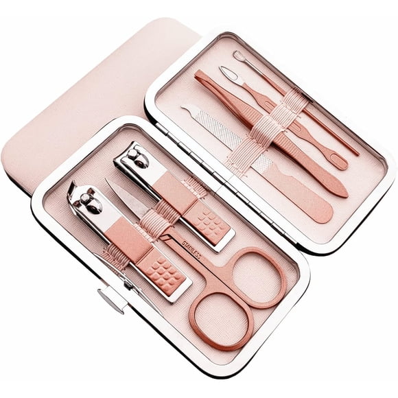 Set Manicure QURIPE 7 Piezas Acero Inoxidable Dorado