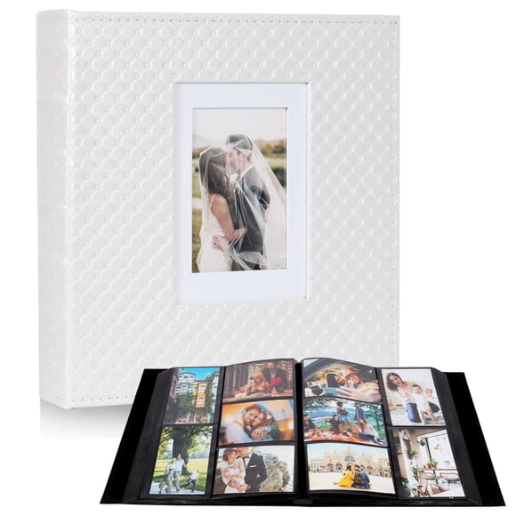Álbum de fotos RECUTMS 4x6 600 bolsillos de cuero sintético PU