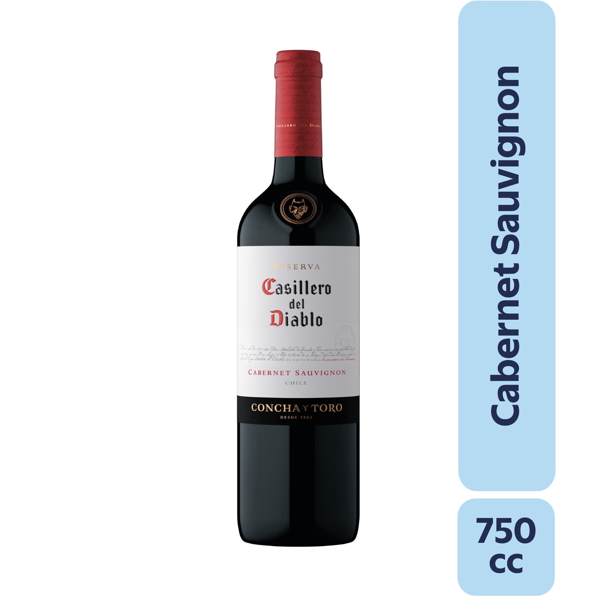 Vino Tinto Cabernet Sauvignon Reserva Botella 750 ml Casillero Del Diablo
