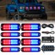 thumbnail image 1 of Luces estroboscópicas Nilight, 8 unidades, LED, 12 V, 24 V, rojo y azul para vehículos, 1 of 9