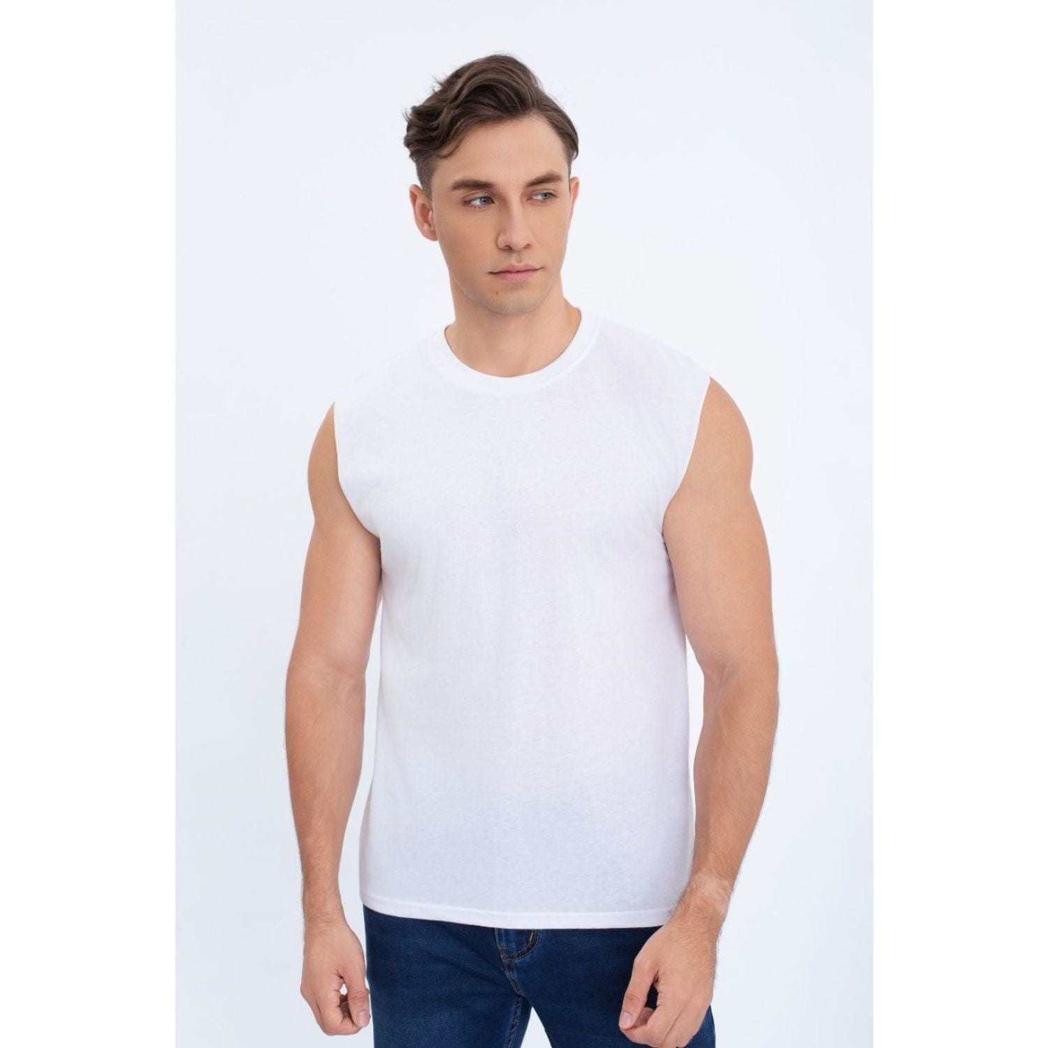 Likeshop - Polera Musculosa Hombre Sin Mangas Lisa Colores 7602