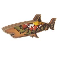 Magideal - Creative Animal Adorno Artesanal De Tallado Tiburón Escultura Artesanal Casa De Rústica Decoración Para Escritorio