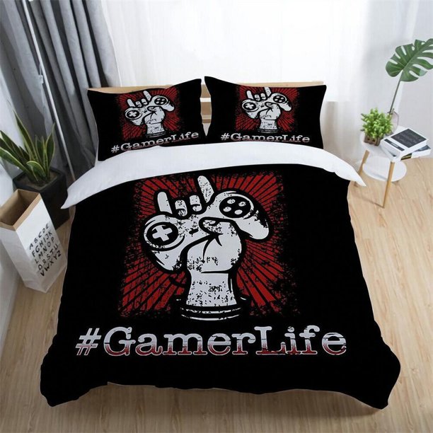 Game Fans Control Handle Quilt Duvet Cover Set Bedroom Decor Bedspread3-Piece Bedding Set