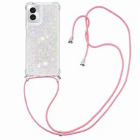 Funda Foxdock Para Motorola Moto G Power 5G 2024 Con Cuerda Ajustable, Brillo Líquido, Protección Antigolpes Y Lente – Ideal Para Regalo