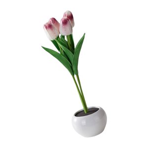 Ioensy - Tulipanes Creativos Flores Artificiales Con Luz Led Para Adorno De Aniversario Púrpura
