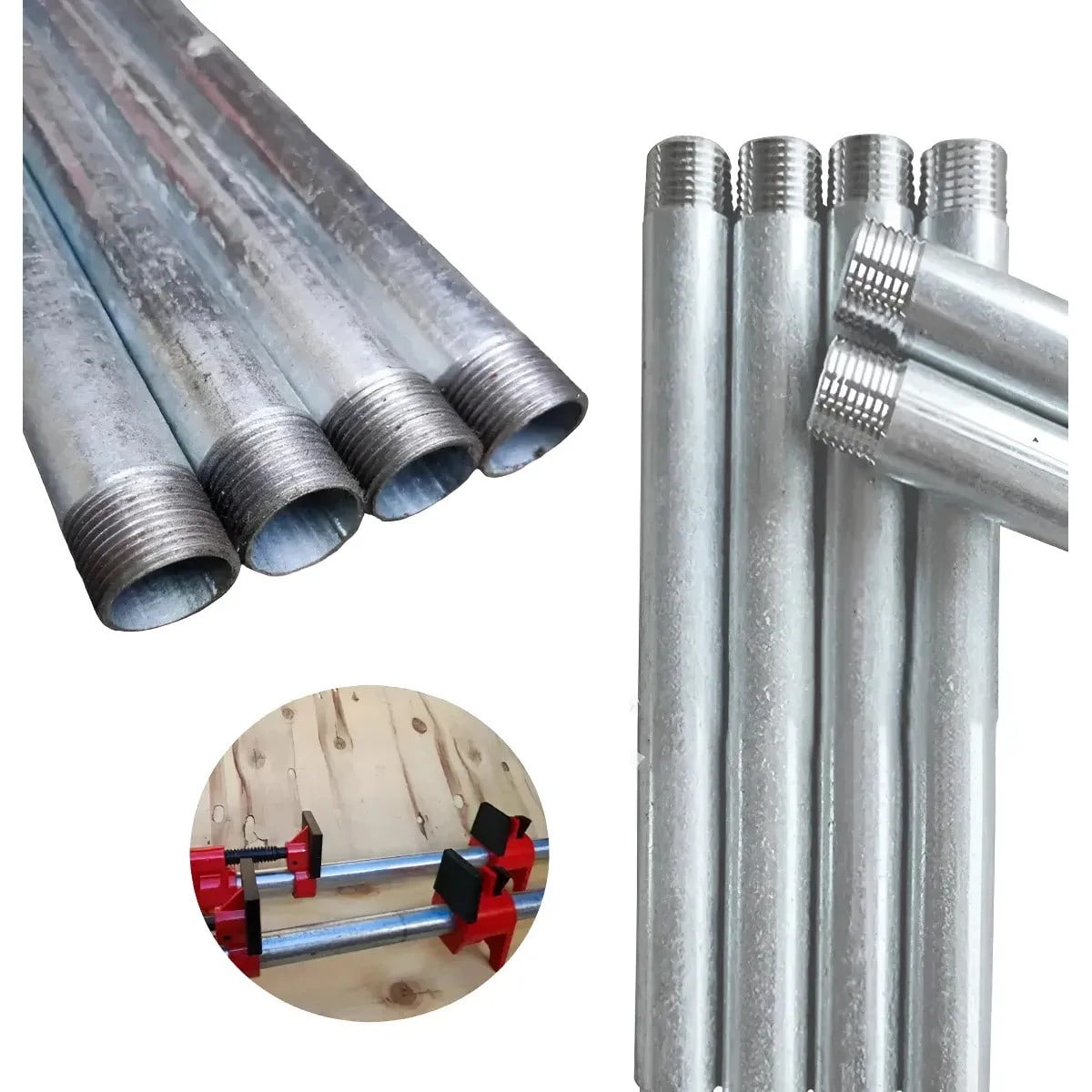 Genérica - 4pcs Tubos Galvanizados 1,2mts De Largo C/u Para Prensa Tubo 3/4