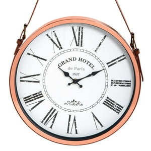 Genérico - Reloj De Pared 38 Cm Metal Con Correa