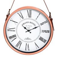 Vgo - Reloj De Pared 38 Cm Metal Con Correa