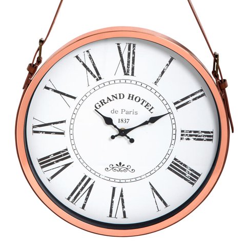 Vgo - Reloj De Pared 38 Cm Metal Con Correa