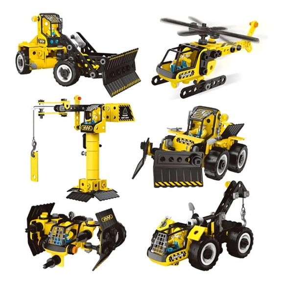 Set De Máquinas De Construcción Armables 6 En 1 - 223 Pcs A