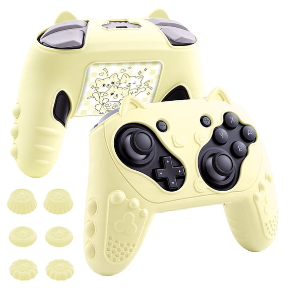 Funda Protectora de Silicona para Controlador Switch 2 Pro con Tapas de Joystick y Stickers – Accesorios de Gamepad Suaves y Cómodos