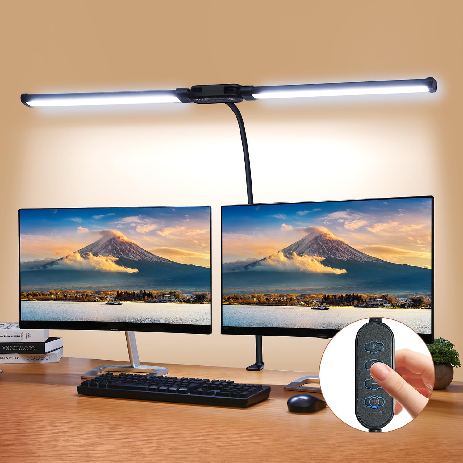 Lámpara Led De Escritorio Vevor Con Pinza De Doble Cabezal, 50 Modos De Iluminación