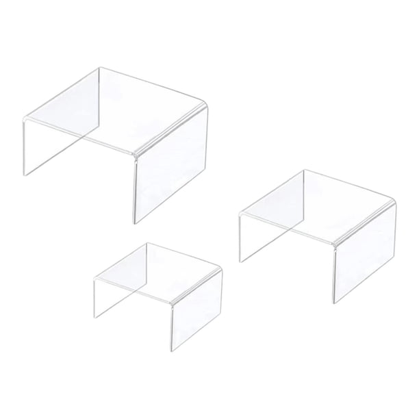 3pcs Pantalla acrílica Pantalla de asados de acrílico Soporte para ahorros de cupcakes de cupcakes Organizador de perfume para figuras de postres de