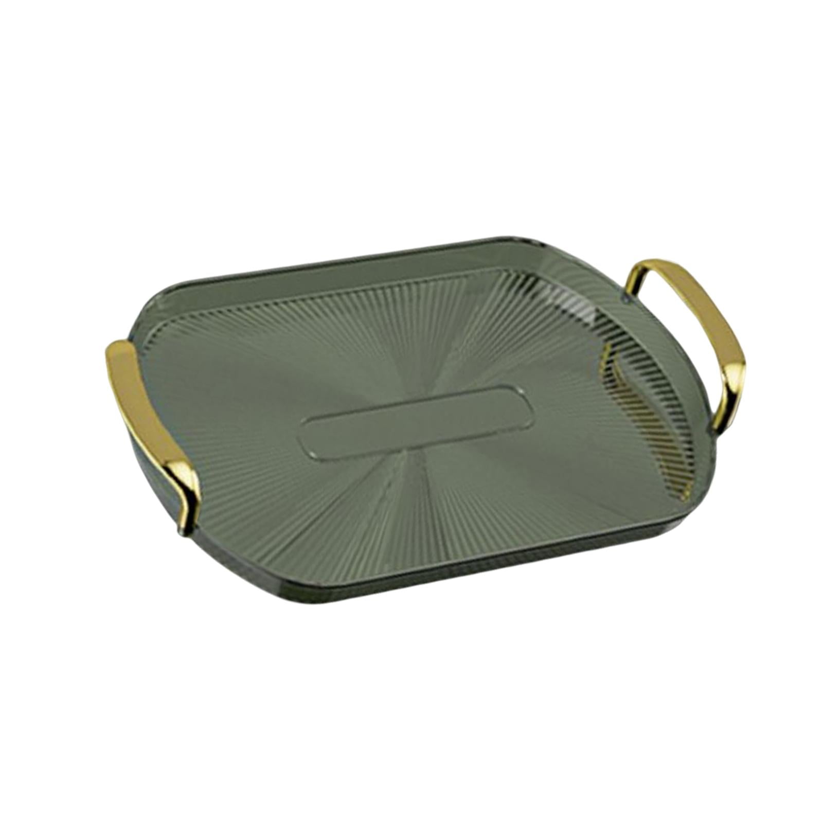 Magideal - Bandeja De Servicio Versátil Con Asas Doradas Para Artículos De Tocador, Cosméticos, Bandeja Para Postres , Resistente Y Duradera, Multiuso, , 38cmx24cm