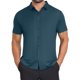 thumbnail image 1 of INSPIRE CHIC Camisas de Vestir de Manga Corta de Color Sólido con Cuello de Botón para Hombre S Verde Oscuro, 1 of 5