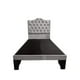 thumbnail image 1 of Cama 1 Plaza Ovalado Gris Perla 90x190 Cm, Incluye Base + Respaldo, 1 of 2