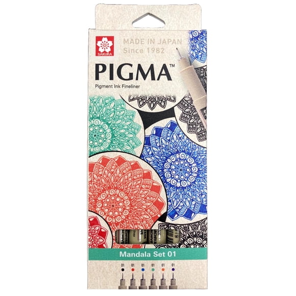 Tiralínea Pigma Micron Sakura 0.1 Mandala 6 Colores
