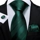 thumbnail image 2 of Corbata verde esmeralda formal hombre paño y colleras Modelo Emerald, 2 of 6