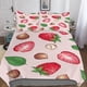 thumbnail image 1 of Juego de cama con estampado 3D de frutas adorables con diseño de fresa, microfibra suave, juego de funda nórdica de 3 piezas, 2 fundas de almohada, cremallera oculta., 1 of 3