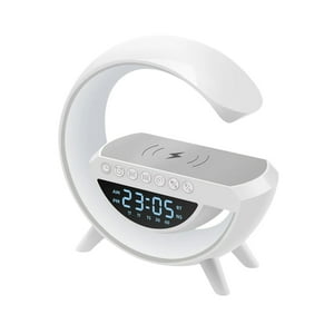 Importclick - Lámpara Cargador Reloj Parlante Inteligente Smartphone Blanco