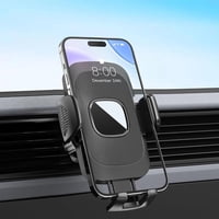 Genérico - Soporte Ajustable Para Teléfono Móvil Con Gancho De Metal - Soporte Universal Para Coche, Compatible Con Iphone 16, 15, 14 Pro Max Plus Y La Mayoría De Los Smartphones Android-Negro
