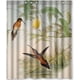 thumbnail image 1 of Cortina de ducha con temática de colibrí, juego de cortinas de baño con ganchos, tamaño 60 x 72 pulgadas, 1 of 3