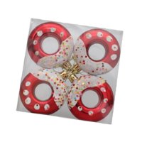 Magideal - 4 Piezas De Adornos Colgantes Con Forma De Donut Navideño, Decoración Navideña Decorativa De 7 Cm De Diámetro Para Decoración De Fiestas Navideñas, Rojo