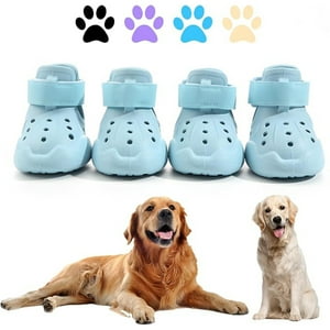 Veat00L - Zapatos Para Perros, 4 Sandalias Para Perros, Diseño De Pegatinas Mágicas Ajustables, Garras Protectoras, Fácil De Usar Y Quitar, Adecuado Para Diferentes Ocasiones