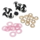 thumbnail image 3 of Ojos de juguete de seguridad de plástico de 10 piezas + no tejidos con purpurina + arandela 20 mm rosa, 3 of 5