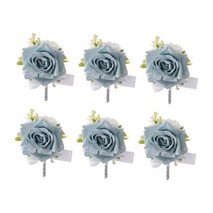 Magideal - 6 Ramilletes De Boda Con Flores Artificiales Para Novia Y Novio, Decoración Romántica Para Boda, Ramilletes Para Fotos, Fiestas Y Bailes De Graduación