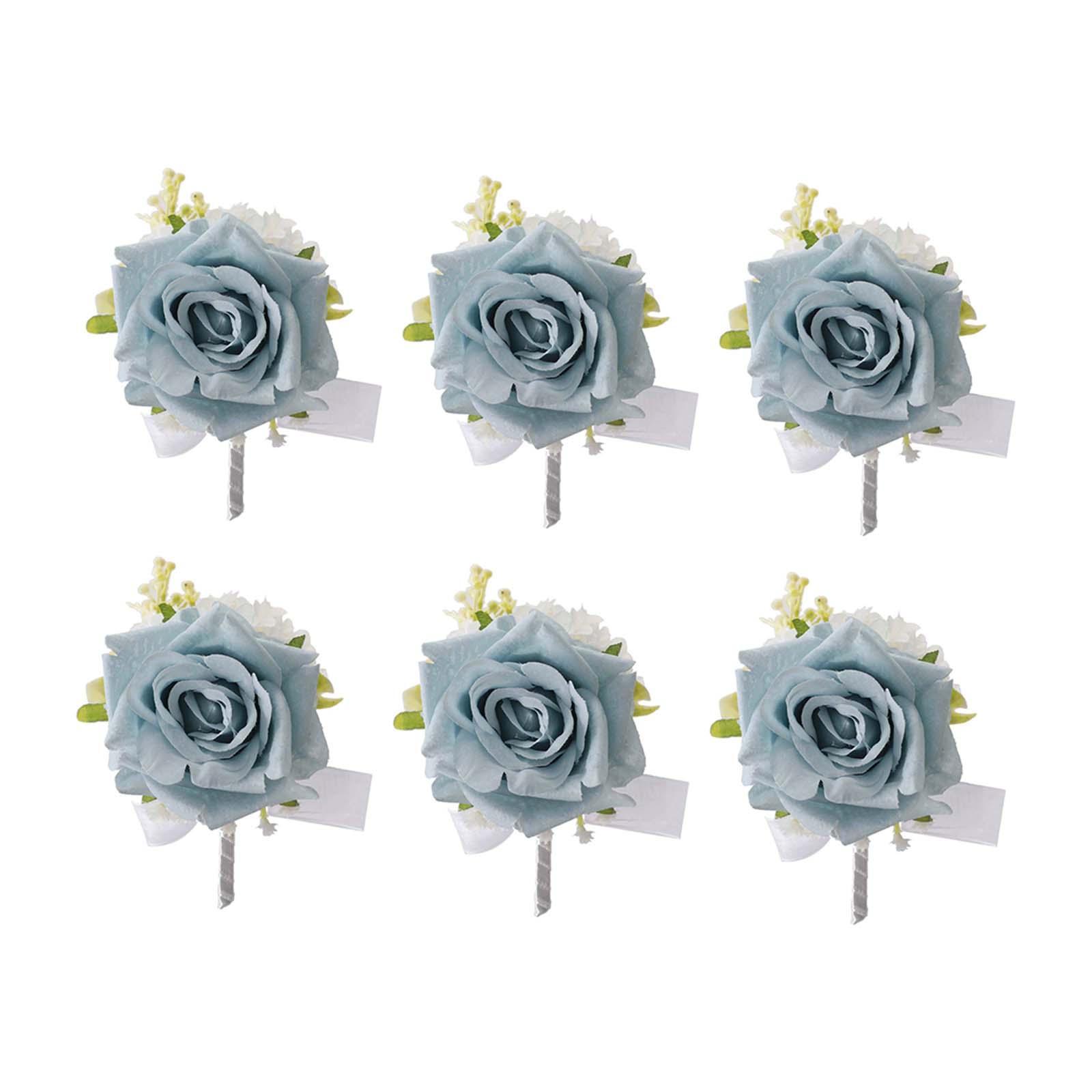 Magideal - 6 Ramilletes De Boda Con Flores Artificiales Para Novia Y Novio, Decoración Romántica Para Boda, Ramilletes Para Fotos, Fiestas Y Bailes De Graduación