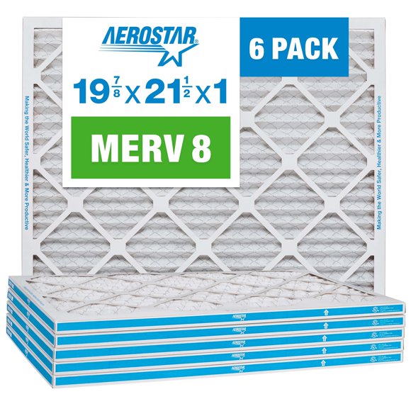 Filtro de aire Aerostar MERV 8 plisado 19,88 x 21,5 x 1 (paquete de 6)
