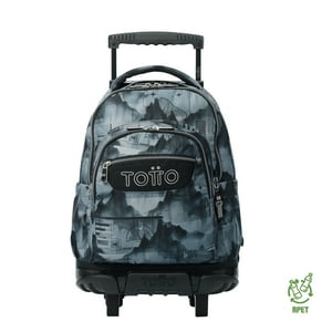 Mochila Escolar Con Ruedas Para Niño Renglon Gris Totto