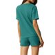 thumbnail image 3 of INSPIRE CHIC Conjunto de Salón de Punto de Waffle para Mujer, Pijama de Manga Corta con Bolsillos, Mezcla de Algodón Suave para Primavera Verano, Talla S, Verde Pavo Real, 3 of 6