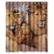 thumbnail image 1 of Cortina de ducha de mujer africana con ganchos, tamaño 60 x 72 pulgadas, 1 of 3
