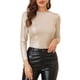 thumbnail image 1 of INSPIRE CHIC Top de Mujer de Manga Larga Brillante con Purpurina Metálica XL Beige, 1 of 8