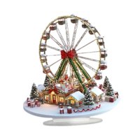 Bothyi - Decoración Navideña Con Forma De Rueda De Acrílico, Letrero Plano Único En 2D Para Esquinas Festivas