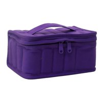 Magideal - Estuche De Transporte Para Aceites Esenciales, Bolsa Para Esmalte De Uñas, Organizador De Botellas De Perfume, Impermeable, Portátil, De Gran Capacida , Púrpura